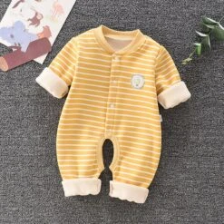 Barboteuse à Rayures Pour Bébé -Mode Pyjamas Magasin barboteuse a rayures pour bebe jaune 12mois