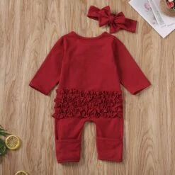 Barboteuse De Noël Rouge Pour Bébé Fille Et Garçon De 0 à 18 Mois -Mode Pyjamas Magasin barboteuse de noel rouge pour bebe fille et garcon de 0 a 18 mois 4