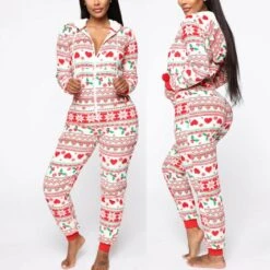 Combinaison à Capuche De Noël Pour Femme -Mode Pyjamas Magasin combinaison a capuche de noel pour femme 5