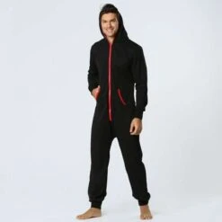 Combinaison à Capuche Pour Homme -Mode Pyjamas Magasin combinaison a capuche pour homme rouge xl