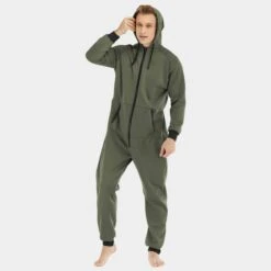 Combinaison à Capuche Pour Homme -Mode Pyjamas Magasin combinaison a capuche pour homme vert xxl
