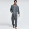 Combinaison Pyjama Gris Polaire -Mode Pyjamas Magasin combinaison pyjama gris polaire