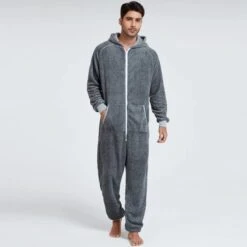 Combinaison Pyjama Gris Polaire