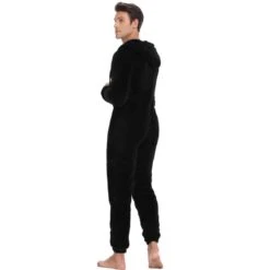Combinaison Pyjama Molletonnée Avec Capuche Pour Homme -Mode Pyjamas Magasin combinaison pyjama molletonnee avec capuche pour homme 4