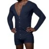 Combinaison Short Légère Pyjama Pour Hommes -Mode Pyjamas Magasin combinaison short legere pyjama pour hommes bleu s