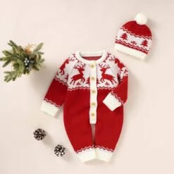 Ensemble De Noël Tricoté Pour Nouveau-né 0 à 18 Mois Filles Et Garçons -Mode Pyjamas Magasin ensemble de noel tricote pour nouveau ne 0 a 18 mois filles et garcons 3