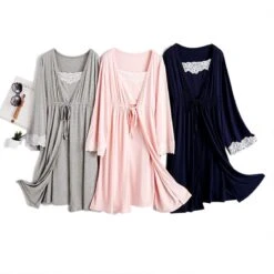 Ensemble élégant De Grossesse Deux Pièces Et Son Kimono -Mode Pyjamas Magasin ensemble elegant de grossesse deux pieces et son kimono 3