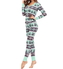 Ensemble Pyjama De Noël Bleu Pour Femmes Haut Et Pantalon -Mode Pyjamas Magasin ensemble pyjama de noel bleu pour femmes haut et pantalon 2