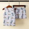 Ensemble Pyjama D’été En Coton Motif Crocodile Pour Enfants -Mode Pyjamas Magasin ensemble pyjama dete en coton motif arc en ciel pour enfants 3