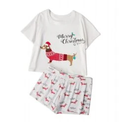 Ensemble Short Et Tee-shirt Pyjama De Noël Pour Femmes -Mode Pyjamas Magasin ensemble short et tee shirt pyjama de noel pour femmes 4