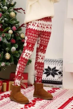 Leggings Blanc Et Rouge De Noël Imprimé Pour Femmes 11 Leggings Blanc Et Rouge De Noël Imprimé Pour Femmes -Mode Pyjamas Magasin leggings blanc et rouge de noel imprime pour femmes 5