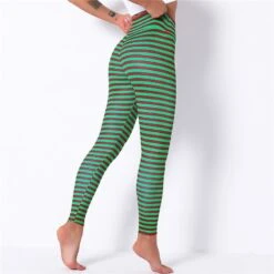 Leggings De Noel à Rayures Vertes Pour Femme 10 Leggings De Noel à Rayures Vertes Pour Femme -Mode Pyjamas Magasin leggings de noel a rayures vertes pour femme 3