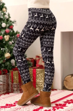 Leggings Noir De Noël Imprimé Pour Femmes -Mode Pyjamas Magasin leggings noir de noel imprime pour femmes 7