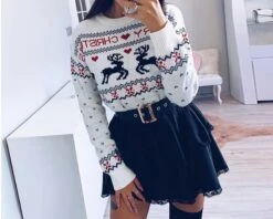 Pull De Noël à Manches Longues Avec Motifs De Noël -Mode Pyjamas Magasin pull de noel a manches longues avec motifs de noel 2