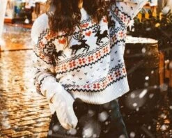 Pull De Noël à Manches Longues Avec Motifs De Noël -Mode Pyjamas Magasin pull de noel a manches longues avec motifs de noel