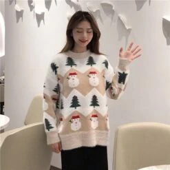 Pull De Noël Pour Femme Avec Bonhomme De Neige -Mode Pyjamas Magasin pull de noel pour femme avec bonhomme de neige 3
