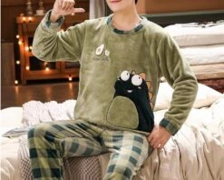 Pyjama Chaud à Manches Longues Polaire Pour Homme