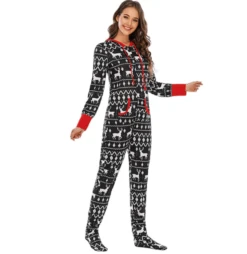 Pyjama Combinaison De Noël Gris Foncé En Coton Pour La Famille -Mode Pyjamas Magasin pyjama combinaison de noel gris fonce en coton pour la famille