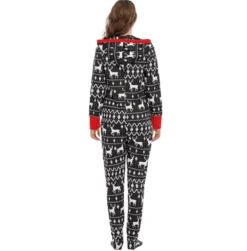 Pyjama Combinaison De Noël Gris Foncé En Coton Pour La Famille -Mode Pyjamas Magasin pyjama combinaison de noel gris fonce en coton pour la famille 3