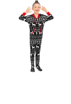 Pyjama Combinaison De Noël Gris Foncé En Coton Pour La Famille -Mode Pyjamas Magasin pyjama combinaison de noel gris fonce en coton pour la famille 5