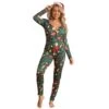 Pyjama Combinaison Sexy Verte Manches Longues Pour Femmes -Mode Pyjamas Magasin pyjama combinaison sexy blanche manches longues pour femmes