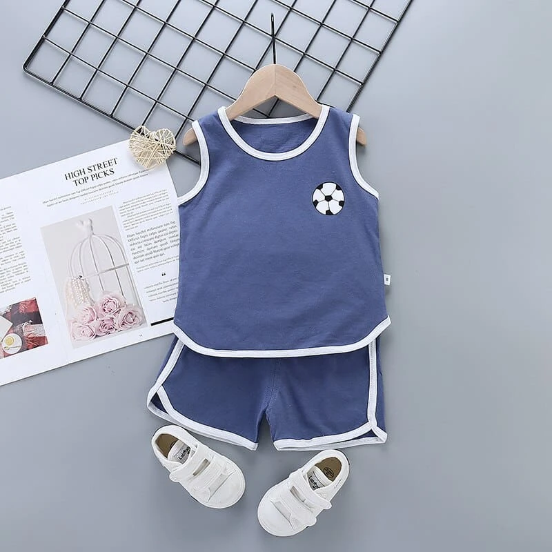 Pyjama D’été Débardeur Et Short Bleu En Coton 3 Pyjama D’été Débardeur Et Short Bleu En Coton