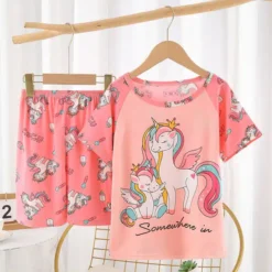 Pyjama D’été Licorne Pour Petite Fille