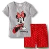 Pyjama D’été T-shirt Gris Et Short Rouge à Motif Minnie -Mode Pyjamas Magasin pyjama d ete minnie mouse pour filles 23