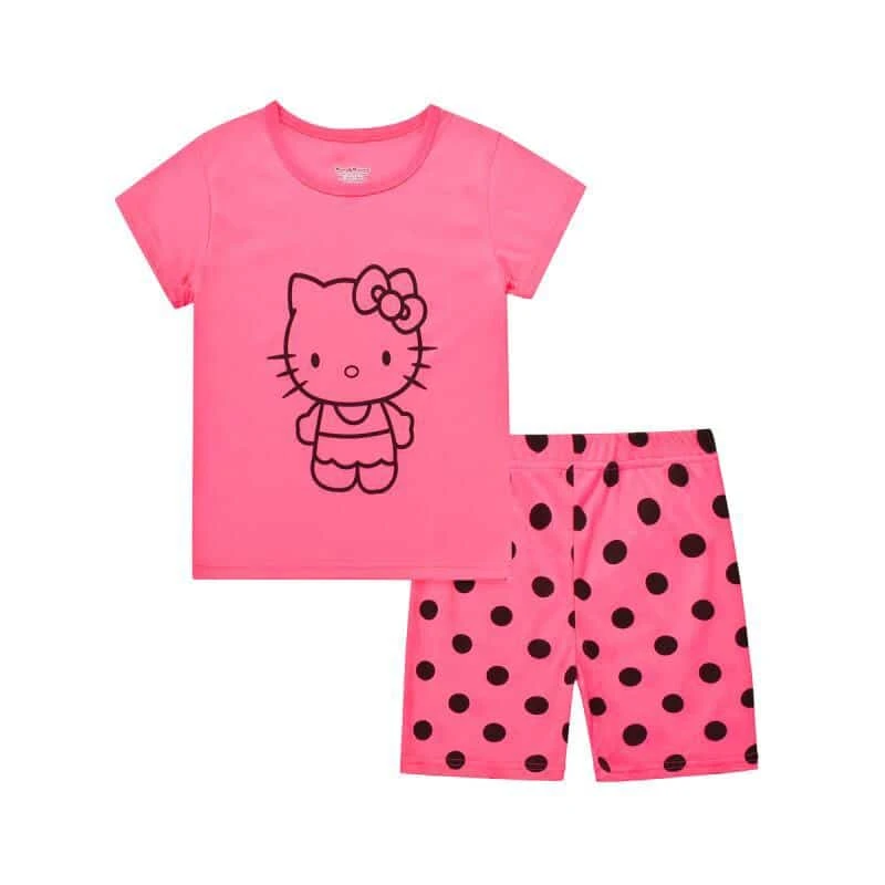 Pyjama D’été T-shirt à Motif Hello Kitty Et Short Rose 3 Pyjama D’été T-shirt à Motif Hello Kitty Et Short Rose
