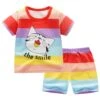 Pyjama D’été Rayé Arc-en-ciel Motif Chat Pour Enfants 2 Pyjama D’été Rayé Arc-en-ciel Motif Chat Pour Enfants -Mode Pyjamas Magasin pyjama d ete raye arc en ciel motif chat pour enfants
