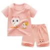 Pyjama D’été T-shirt Et Short Rose Motif Chat Pour Fille -Mode Pyjamas Magasin pyjama d ete raye arc en ciel motif chat pour enfants 15