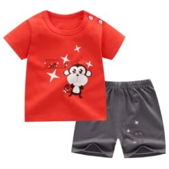 Pyjama D’été Motif Singe Pour Enfants
