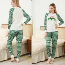 Pyjama De Famille Assorti Pour Noël Vert -Mode Pyjamas Magasin pyjama de famille assorti pour noel vert 2