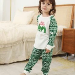 Pyjama De Famille Assorti Pour Noël Vert -Mode Pyjamas Magasin pyjama de famille assorti pour noel vert 5