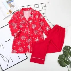 Pyjama De Noël Pour Femmes Motif Flocon De Neige
