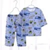 Pyjama D’été Bleu Gris En Coton à Motif Voiture Pour Enfants 1 Pyjama D’été Bleu Gris En Coton à Motif Voiture Pour Enfants -Mode Pyjamas Magasin pyjama dete blanc en coton a motif nuages pour enfants 6