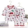 Pyjama D’été Blanc En Coton Motif Cerise Pour Enfants -Mode Pyjamas Magasin pyjama dete blanc en coton a motif nuages pour enfants 9