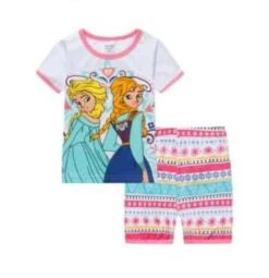 Pyjama D’été Manches Courtes à Motif Elsa Et Anna