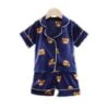 Pyjama D’été Bleu En Coton Motif Ours Pour Enfants -Mode Pyjamas Magasin pyjama dete rose en coton motif ours pour enfants