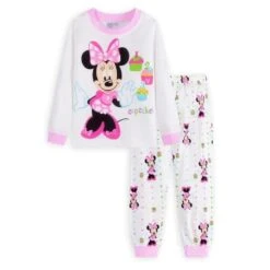 Pyjama Deux Pièces Blanc Motif Minnie Mouse