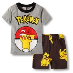 Pyjama Deux Pièces Gris Pikachu Pokémon