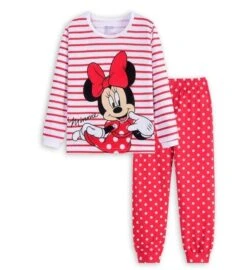 Pyjama Deux Pièces Manches Longues à Motif Minnie Pour Filles