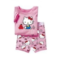 Pyjama Deux Pièces Rose Violet à Motif Hello Kitty
