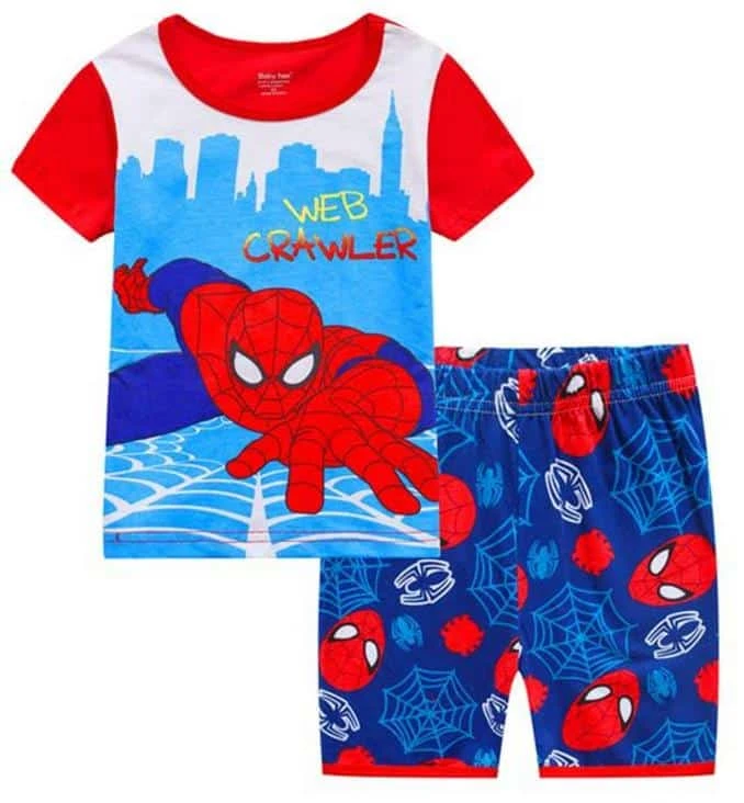 Pyjama D’été Spiderman En Coton Pour Garçons 3 Pyjama D’été Spiderman En Coton Pour Garçons
