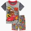 Pyjama Deux Pièces Gris En Coton Motif Cars