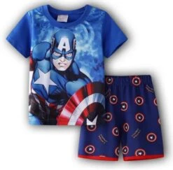 Pyjama D’été Captain América En Coton