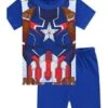 Pyjama D’été Captain America Bleu En Coton Pour Garçons -Mode Pyjamas Magasin pyjama deux pieces spiderman en coton 25