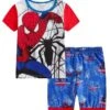 Pyjama D’été Deux Pièces Motif Spiderman En Coton -Mode Pyjamas Magasin pyjama deux pieces spiderman en coton 26
