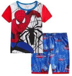 Pyjama D’été Deux Pièces Motif Spiderman En Coton
