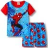 Pyjama Bleu Motif Spiderman Deux Pièces En Coton -Mode Pyjamas Magasin pyjama deux pieces spiderman en coton 6